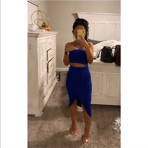 Royal blue tube top dress